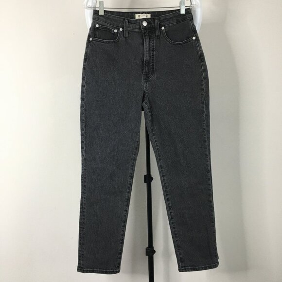 MADEWELL Dark Gray The Curvy Vintage Jean 5 Pocket Logo Hardware Jeans - Picture 1 of 12